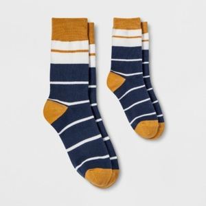 PAIR of Thieves Men's Holiday Dot Striped Dad + Kid Casual Socks White/G…